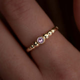Pink Gradient Ball Sapphire Ring