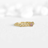 Round Chain Ring With Pink Sapphire
