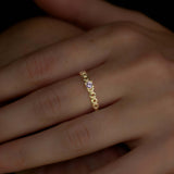 Round Chain Ring With Pink Sapphire