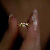 Round Chain Ring With Pink Sapphire