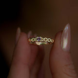 Round Chain Ring With Pink Sapphire