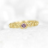 Round Chain Ring With Pink Sapphire