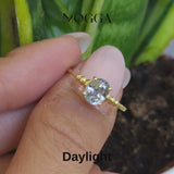 Gradient Ball Engagement Ring With Light Blue Sapphire