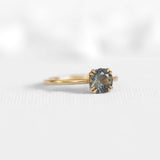 Madagascar Blue & Green Solitaire Sapphire Ring