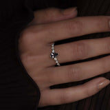 Pear Purple Gray Spinel Distance Ring