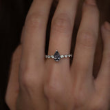 Pear Purple Gray Spinel Distance Ring