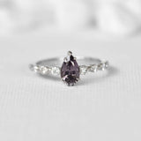 Pear Purple Gray Spinel Distance Ring