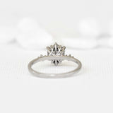 Purple Peach Emerald Spinel Halo Ring