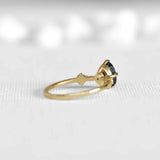 Deep Blue Oval Boho Sapphire Ring