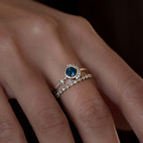 Blue & Green Teal Sapphire Boho Ring