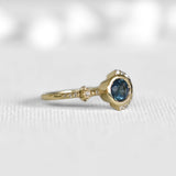 Blue & Green Teal Sapphire Boho Ring