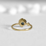 Blue & Green Teal Sapphire Boho Ring