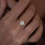 Diamond Half Moon Engegament Ring