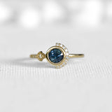 Blue & Green Teal Sapphire Boho Ring