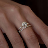 Diamond Half Moon Engegament Ring