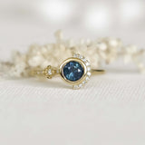 Blue & Green Teal Sapphire Boho Ring