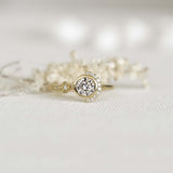 Diamond Half Moon Engegament Ring