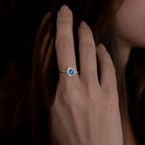 Blue & Green Teal Sapphire Boho Ring