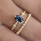 Modern Boho Half Moons Diamonds Ring