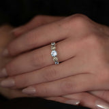 5-Stone Blue Sapphire & Salt And Pepper Diamond Ring