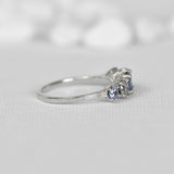 5-Stone Blue Sapphire & Salt And Pepper Diamond Ring
