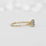 Gradient Ball Engagement Ring With Light Blue Sapphire