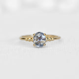 Gradient Ball Engagement Ring With Light Blue Sapphire