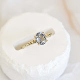 Gradient Ball Engagement Ring With Light Blue Sapphire