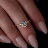 Gradient Ball Engagement Ring With Light Blue Sapphire