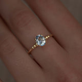 Gradient Ball Engagement Ring With Light Blue Sapphire