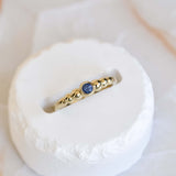 Gradient Ball Ring With Blue Sapphire