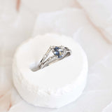 Triple Ball Ring With Bi Colore Yellowish Blue Sapphire