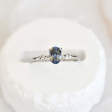 Triple Ball Ring With Bi Colore Yellowish Blue Sapphire