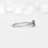 Triple Ball Ring With Bi Colore Yellowish Blue Sapphire