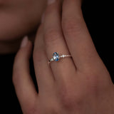 Triple Ball Ring With Bi Colore Yellowish Blue Sapphire