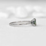 Oval Yellowish Blue & Green Sapphire Ring