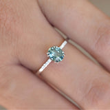Oval Yellowish Blue & Green Sapphire Ring