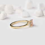 Oval Pink Morganite Cluster Setting Ring