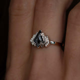 Kite Salt and Pepper Diamond Ring