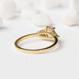 Oval Pink Morganite Cluster Setting Ring