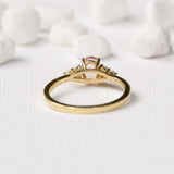 Oval Pink Morganite Cluster Setting Ring