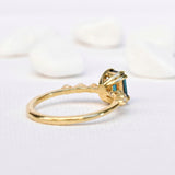 Distance Greenish Blue Emerald Tourmaline Ring