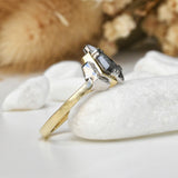 Salt and Pepper Kite Diamond Engagement Ring