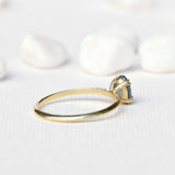 Light Blue Oval Teal Sapphire Ring