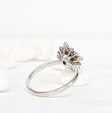 Special Halo Deep Blue Oval Spinel Ring