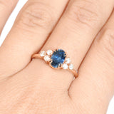 6-Stone Oval Blue Sapphire Ring
