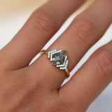 Salt and Pepper Kite Diamond Engagement Ring