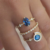 Modern Boho Half Moons Diamonds Ring