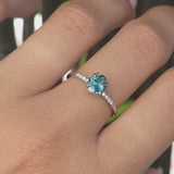 Oval Yellowish Blue & Green Sapphire Ring