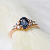 6-Stone Oval Blue Sapphire Ring
